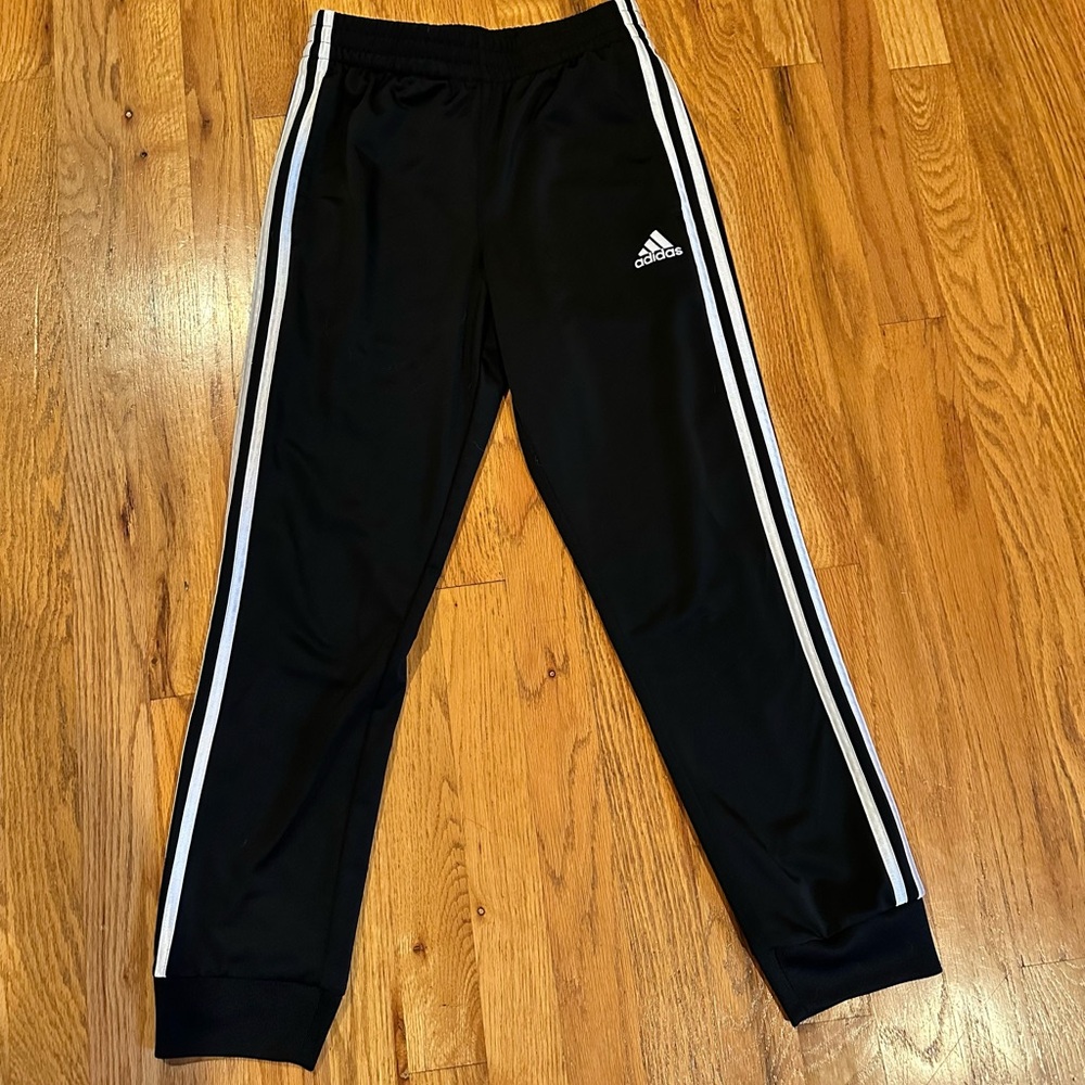 Adidas Kids Black Track Pants Joggers Black Size 10/12